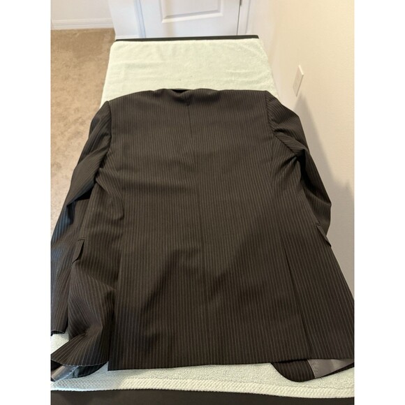 KARAKO Charcoal Pinstripe Suit 42R Wool 2pc Tailored Blazer Pants 30x31 Custom - Picture 10 of 15